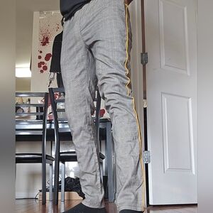 ASOS Gray Plaid Men's Pants with Orange Accents W30 L32